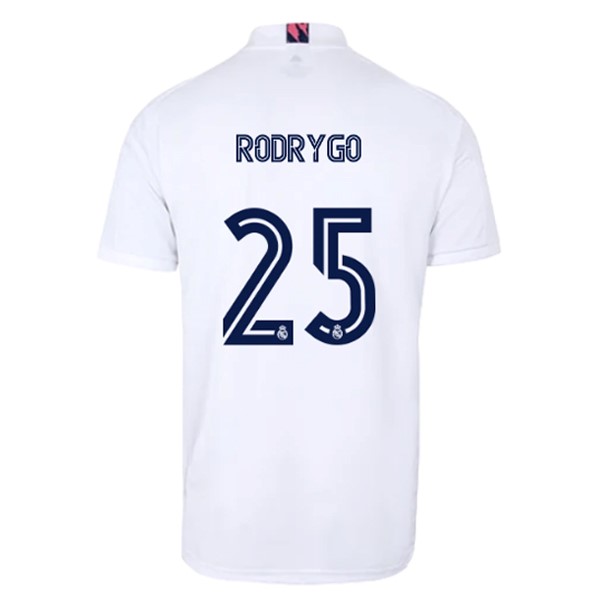Camiseta Real Madrid Primera Equipación NO.25 Rodrygo 2020-2021 Blanco